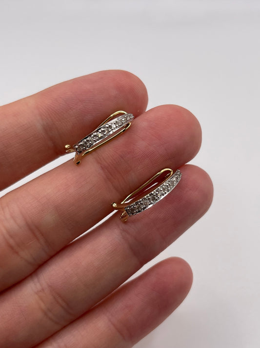 9ct gold diamond earrings