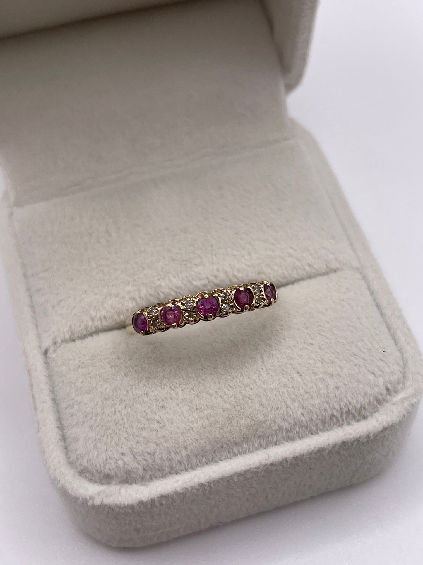 9ct gold ruby and diamond ring