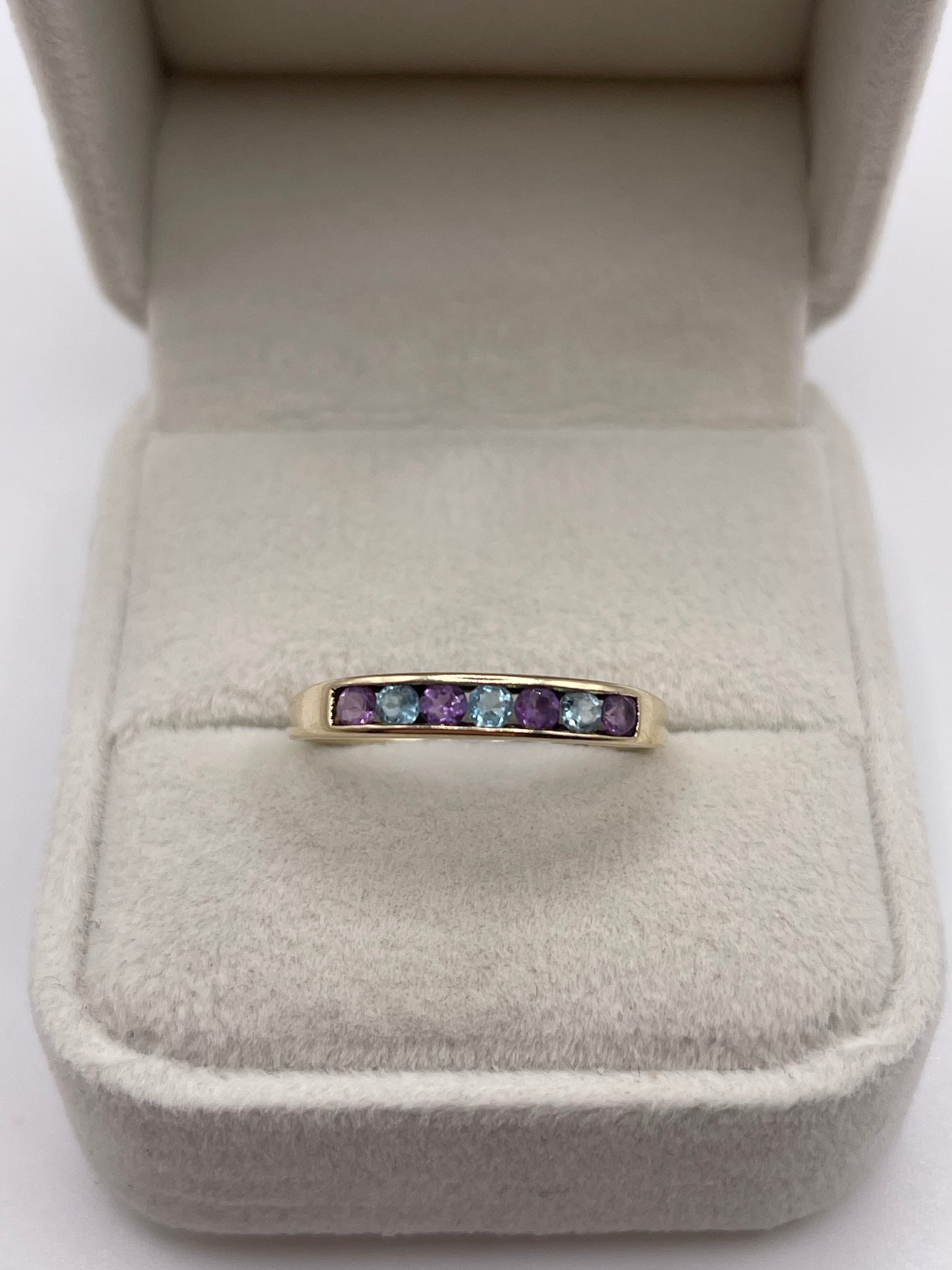 9ct gold amethyst and topaz ring