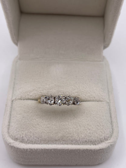 Antique 18ct gold old cut diamond ring