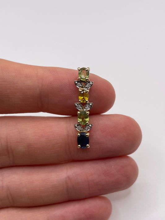 9ct gold sapphire and diamond pendant
