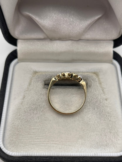9ct gold opal and diamond ring