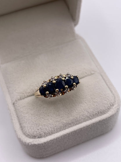 9ct gold sapphire and diamond ring