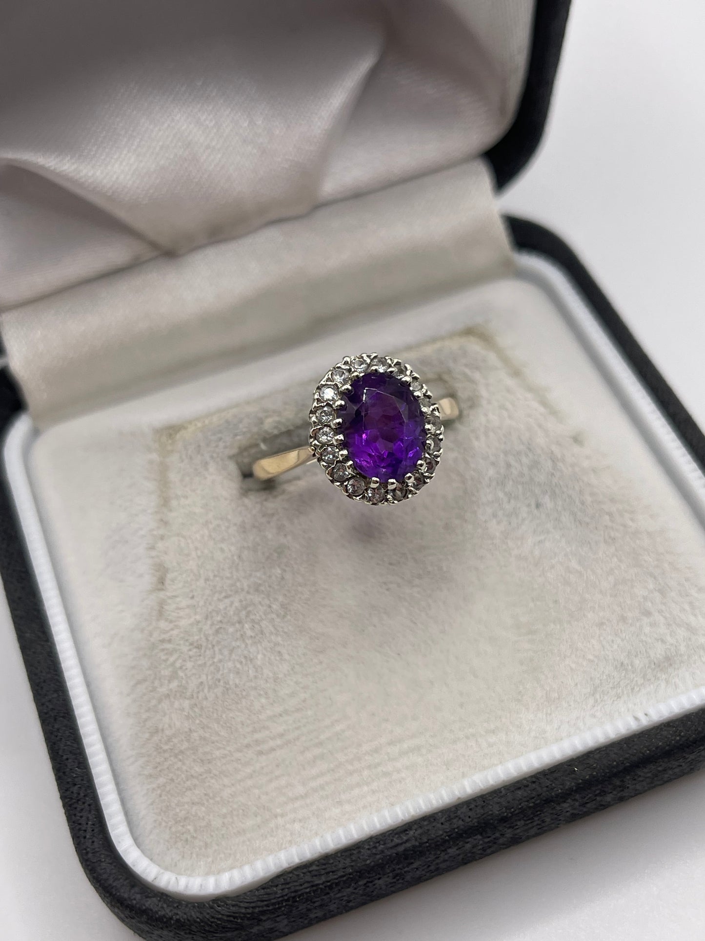 9ct gold amethyst and paste ring