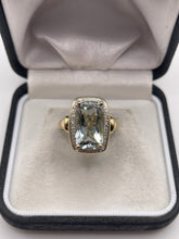 Load image into Gallery viewer, 9ct gold green amethyst and diamond ring
