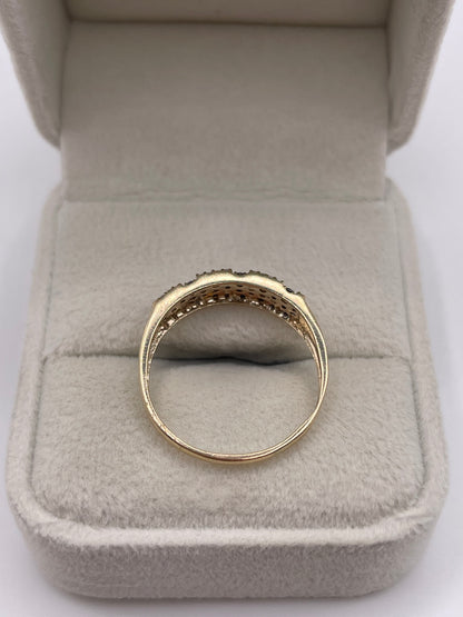 9ct gold diamond cluster ring