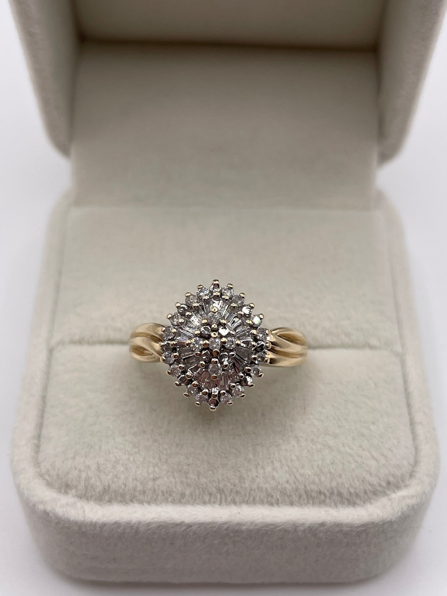 9ct gold diamond cluster ring