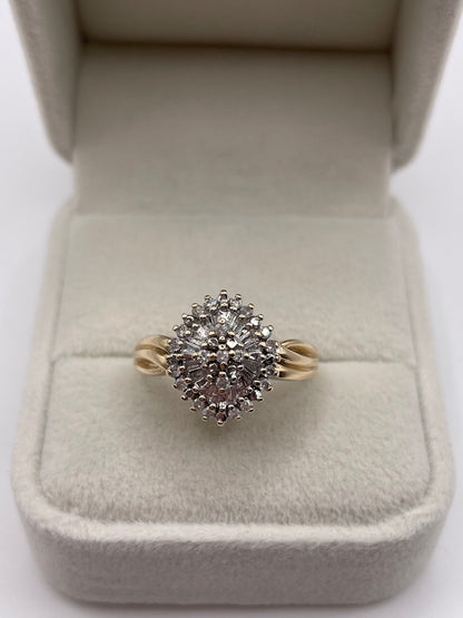 9ct gold diamond cluster ring