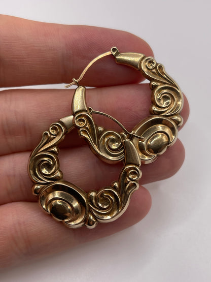 9ct gold creole earrings