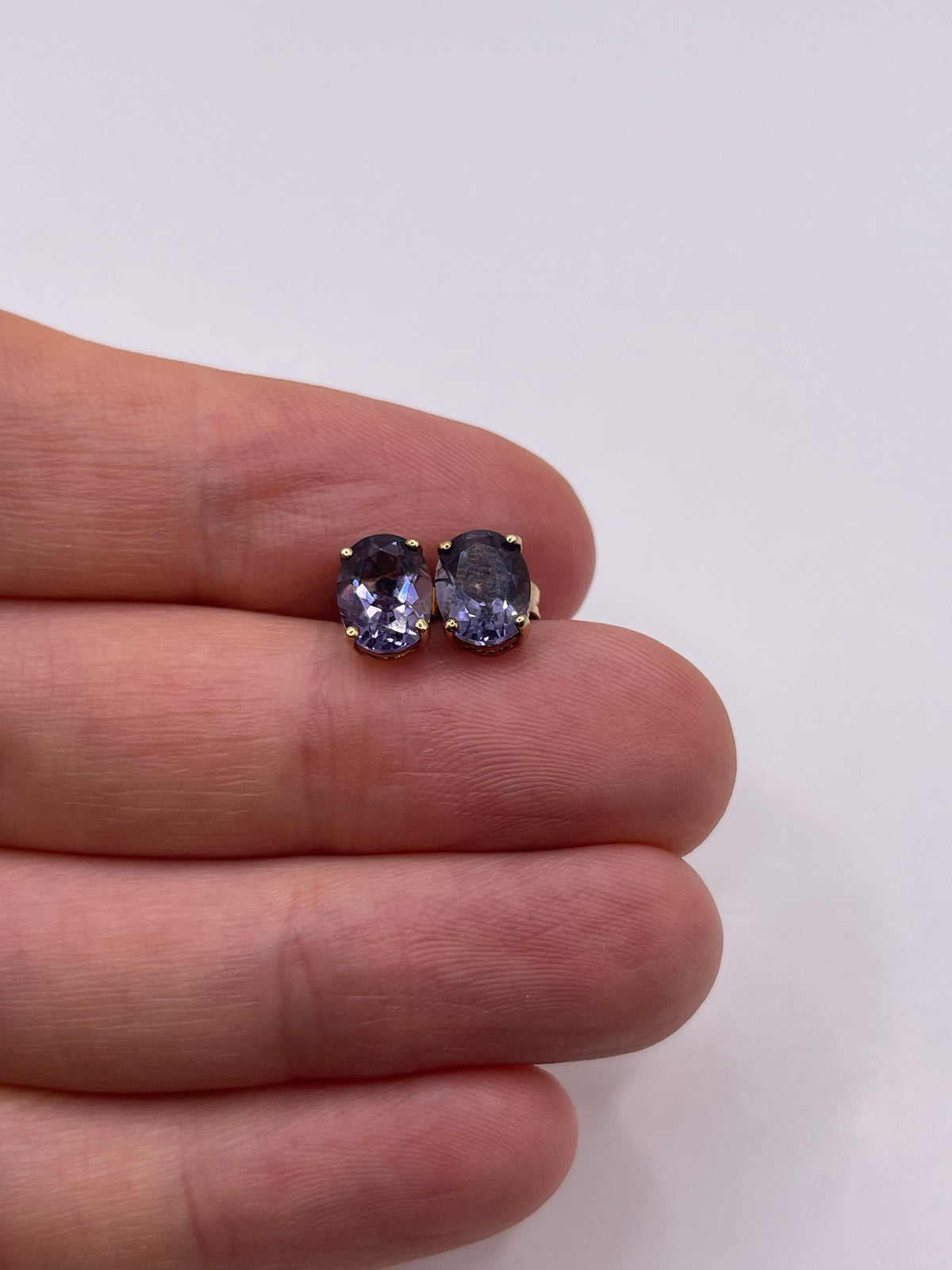 9ct gold iolite earrings