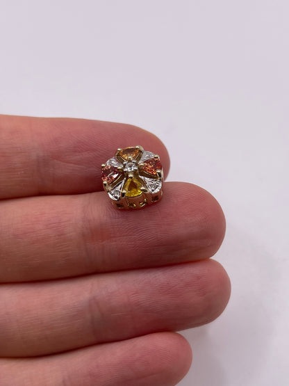 9ct gold sapphire and zircon pendant
