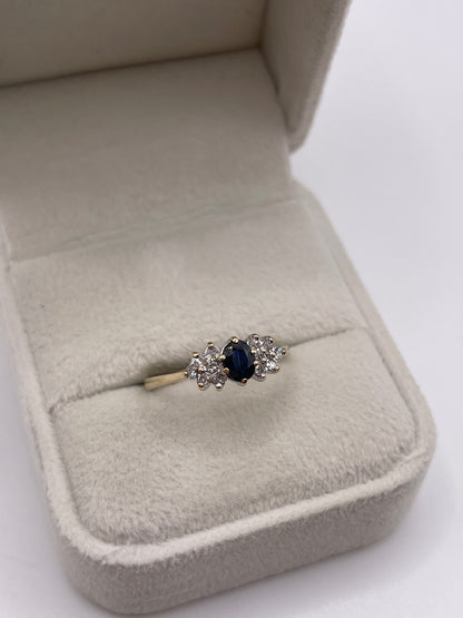 9ct gold sapphire and diamond ring