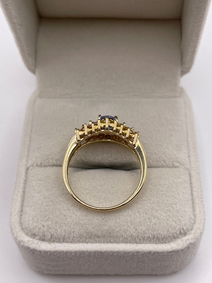 9ct gold sapphire cluster ring