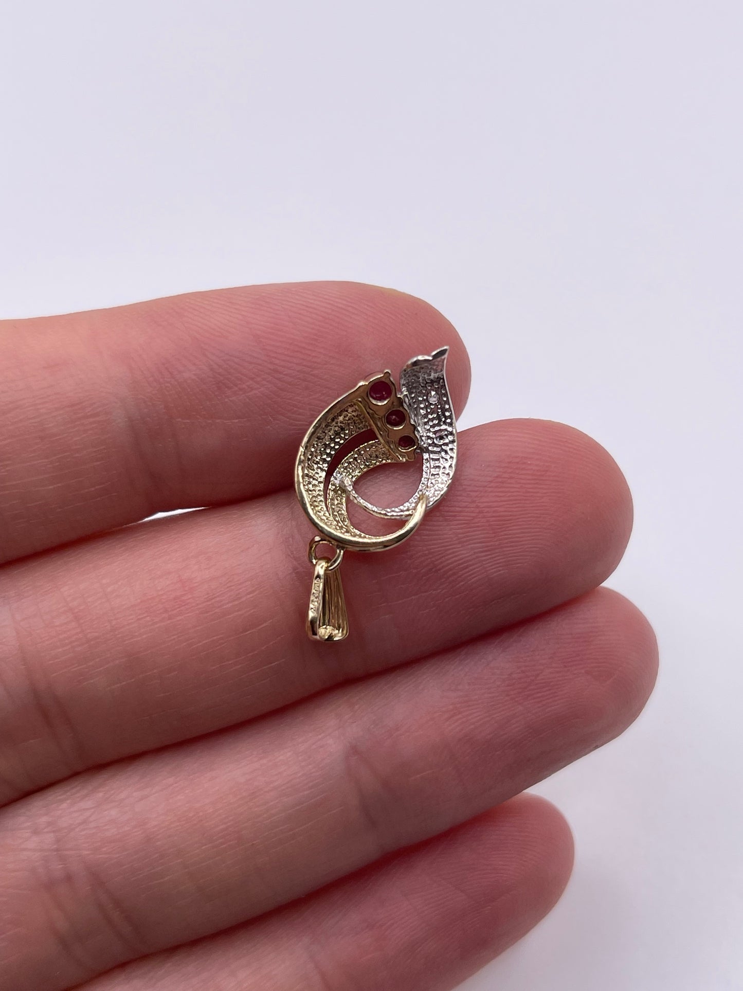 9ct gold ruby and diamond pendant