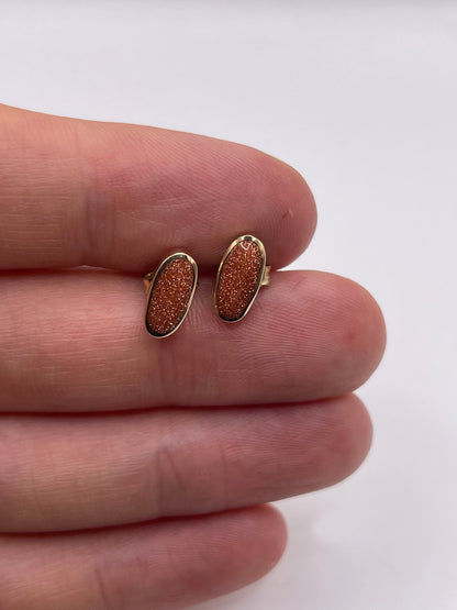 9ct gold goldstone earrings
