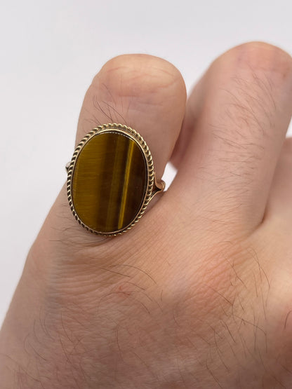 9ct gold tigers eye ring