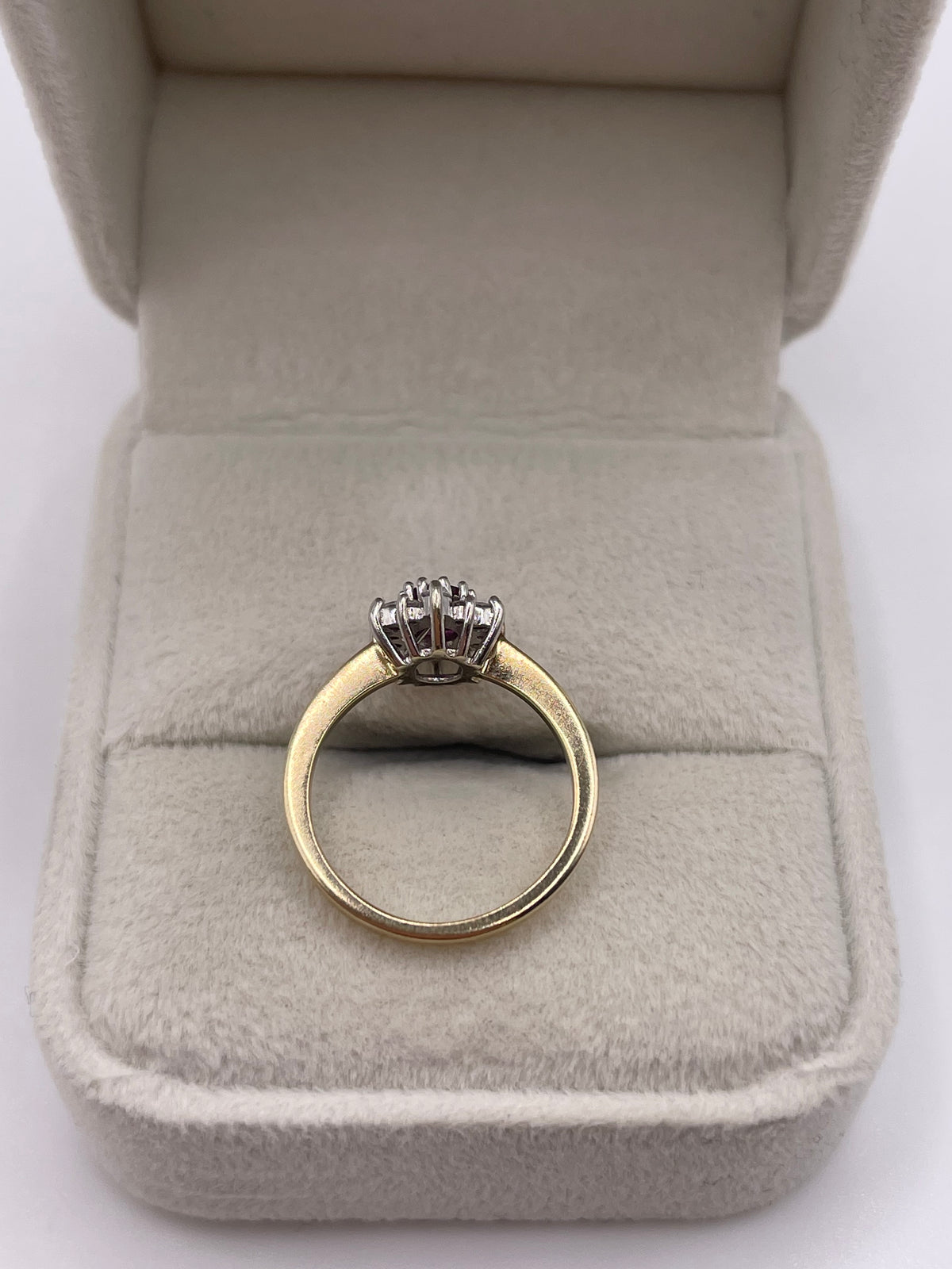 9ct gold ruby and diamond ring