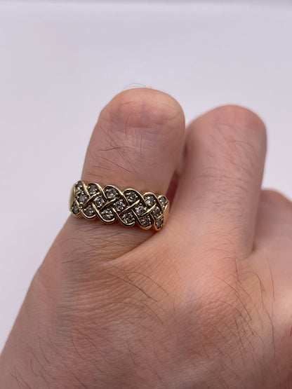 9ct gold 50 point diamond cluster ring