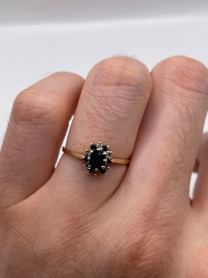 9ct gold sapphire and diamond ring