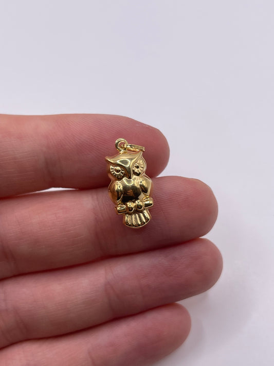 9ct gold owl charm