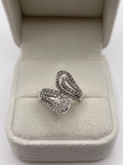 9ct white gold diamond cluster ring