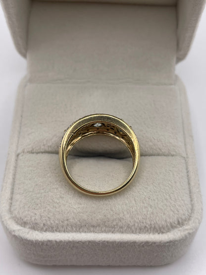 9ct gold topaz and diamond ring