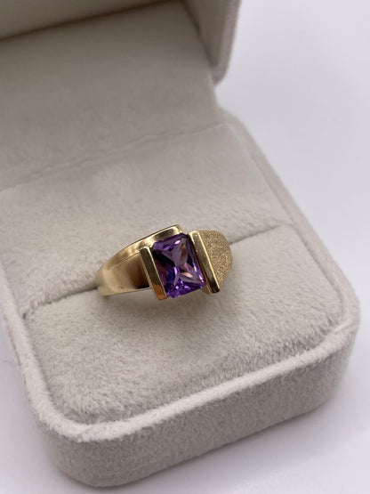9ct gold amethyst ring