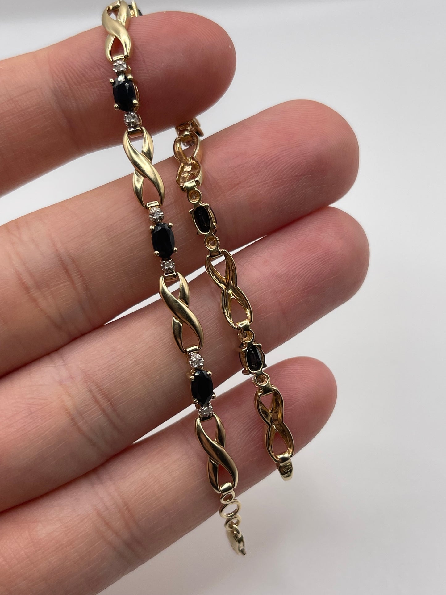 9ct gold sapphire and diamond bracelet