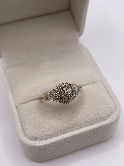 9ct gold diamond cluster ring
