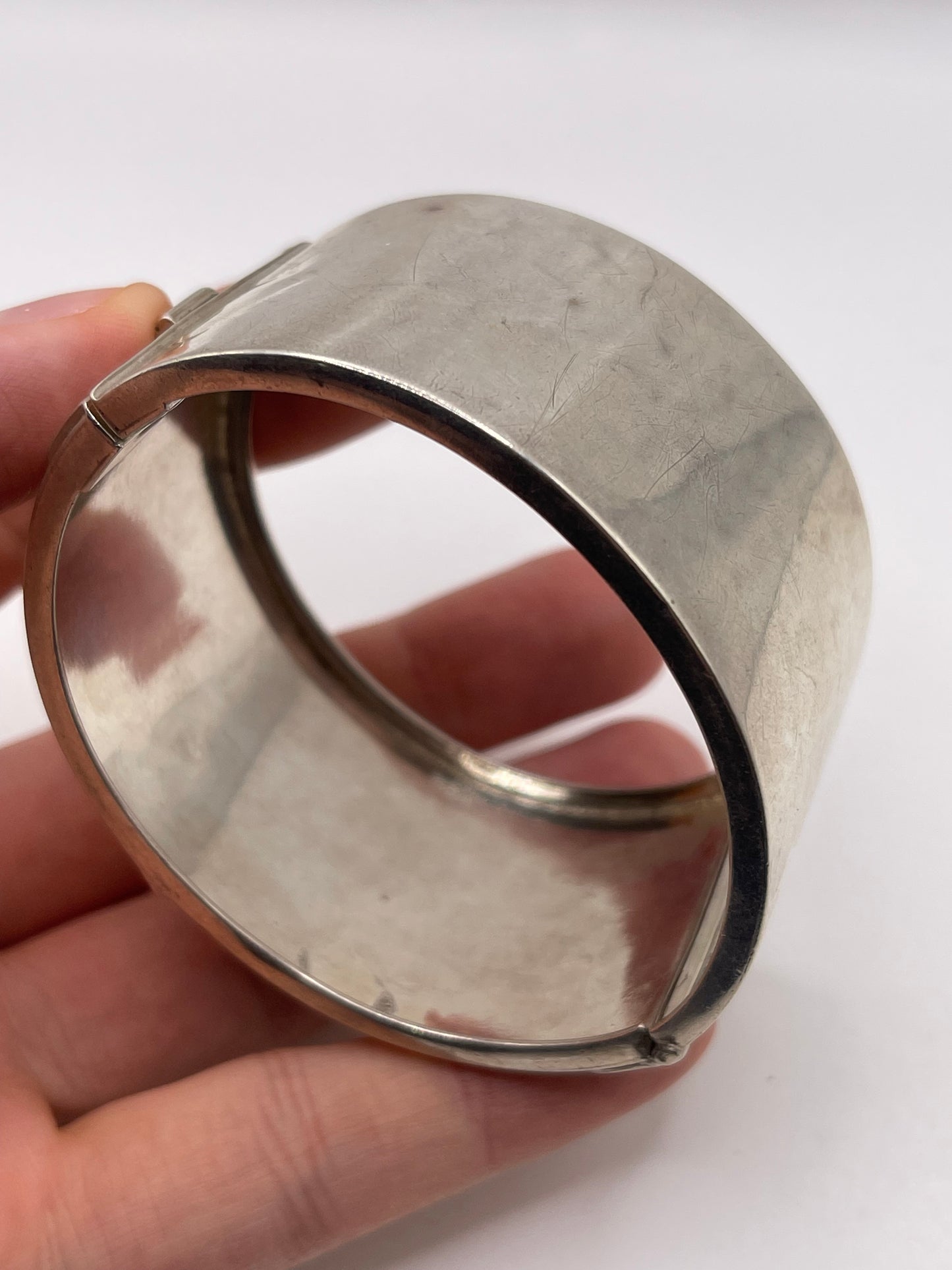 Silver engraved bangle