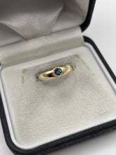 Load image into Gallery viewer, 9ct gold London blue topaz gypsy ring
