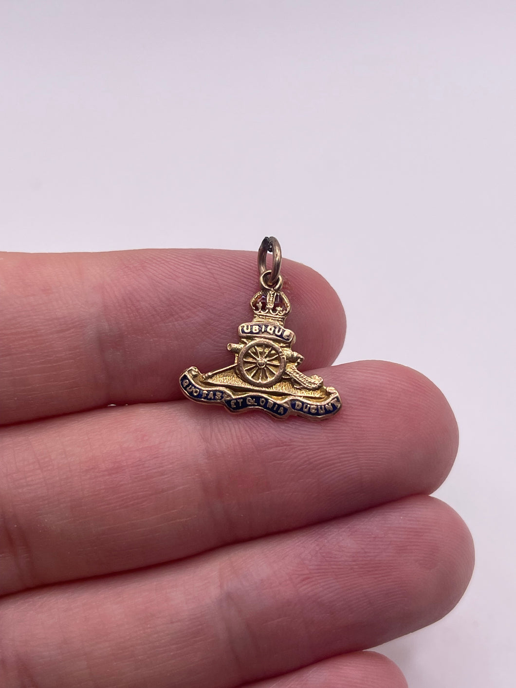 9ct rose gold royal artillery charm