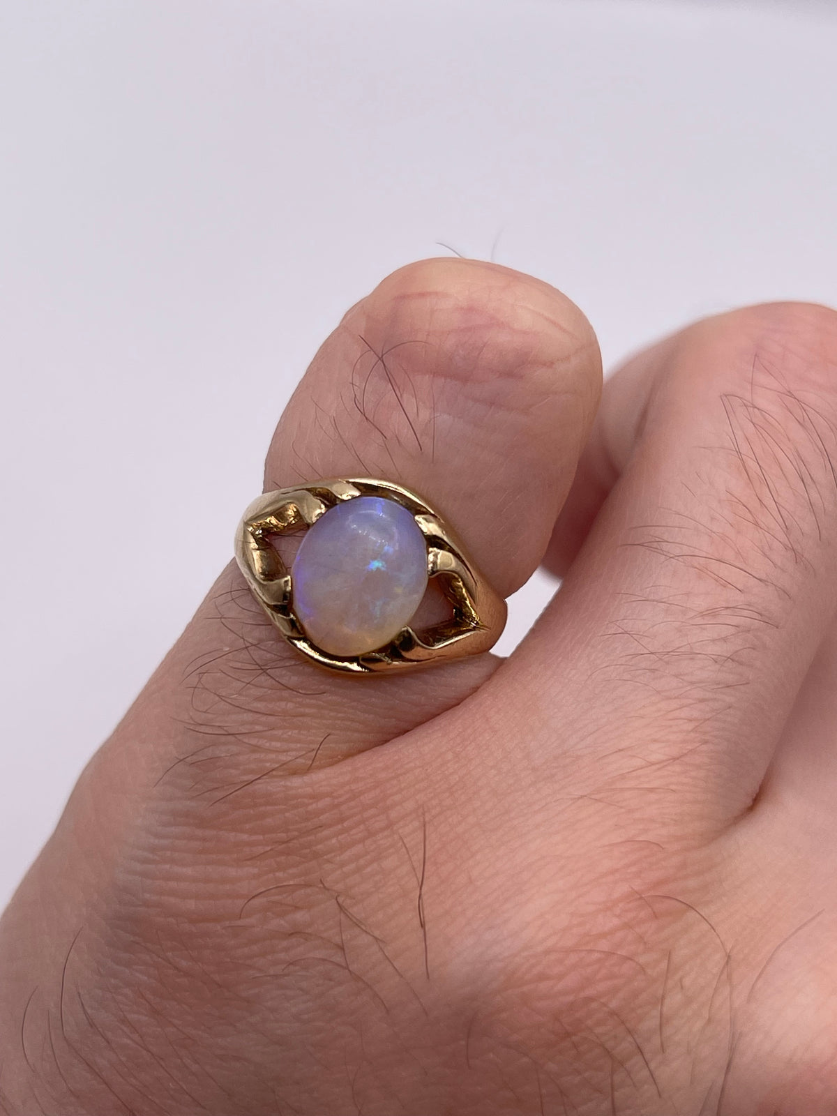 9ct gold opal gypsy ring