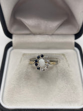 Load image into Gallery viewer, 9ct gold opal, sapphire and cz ring
