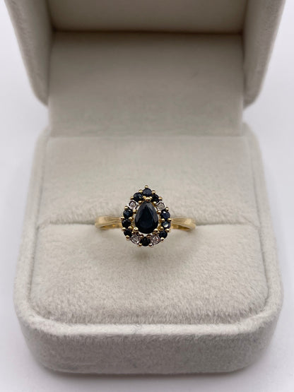 9ct gold sapphire and diamond ring