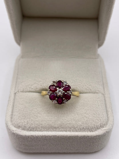 18ct gold ruby and diamond ring
