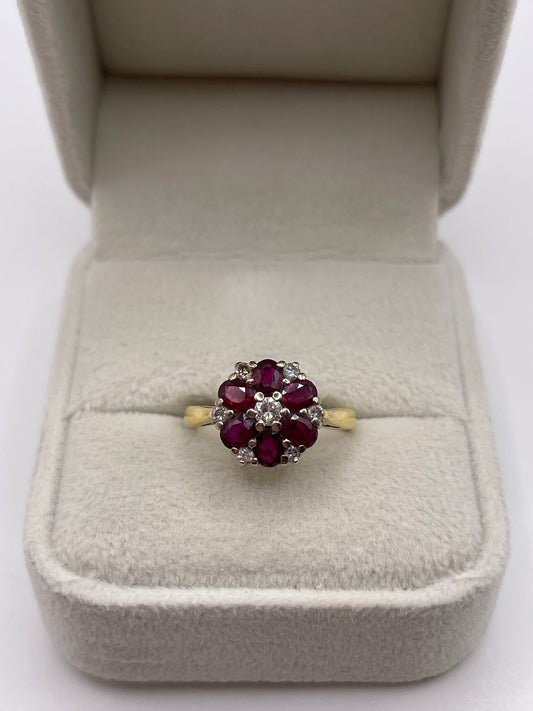 18ct gold ruby and diamond ring