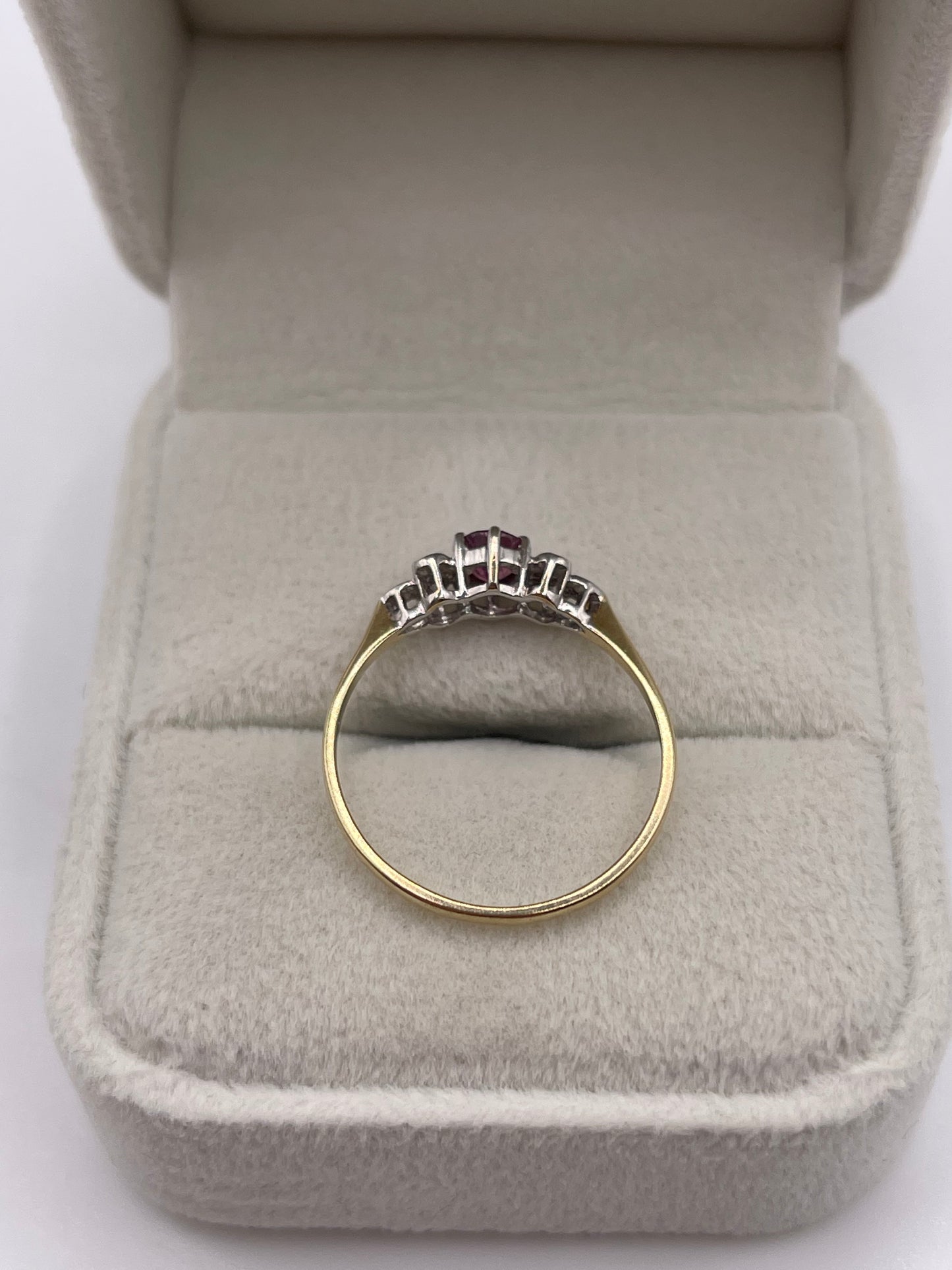 9ct gold ruby and diamond ring