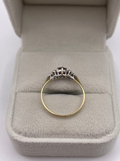 9ct gold ruby and diamond ring