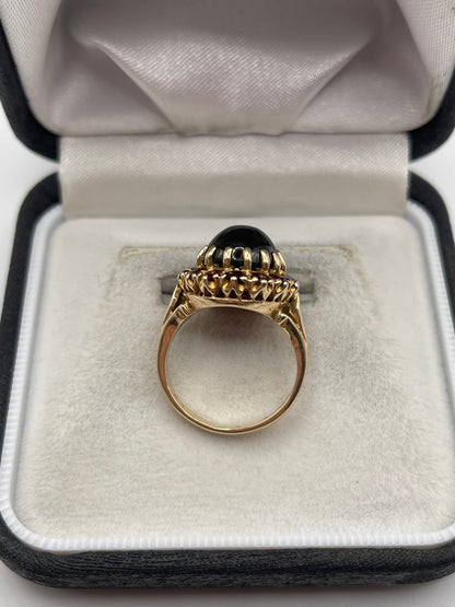 9ct gold garnet cluster ring