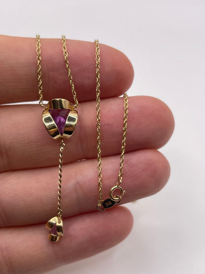 9ct gold amethyst necklace