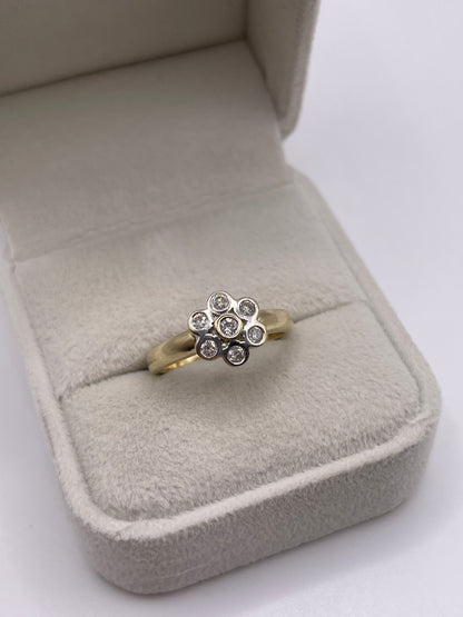 9ct gold diamond cluster ring