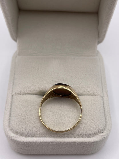 9ct gold tigers eye signet ring
