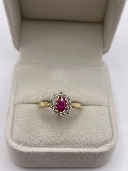 18ct gold ruby and diamond ring