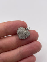 Load image into Gallery viewer, 9ct white gold diamond heart pendant
