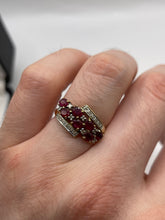 Load image into Gallery viewer, 9ct gold ruby and diamond ring
