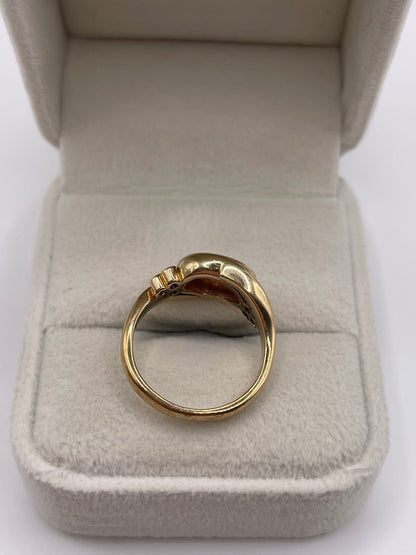 9ct gold amethyst and diamond ring