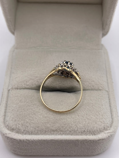 9ct gold topaz and diamond ring