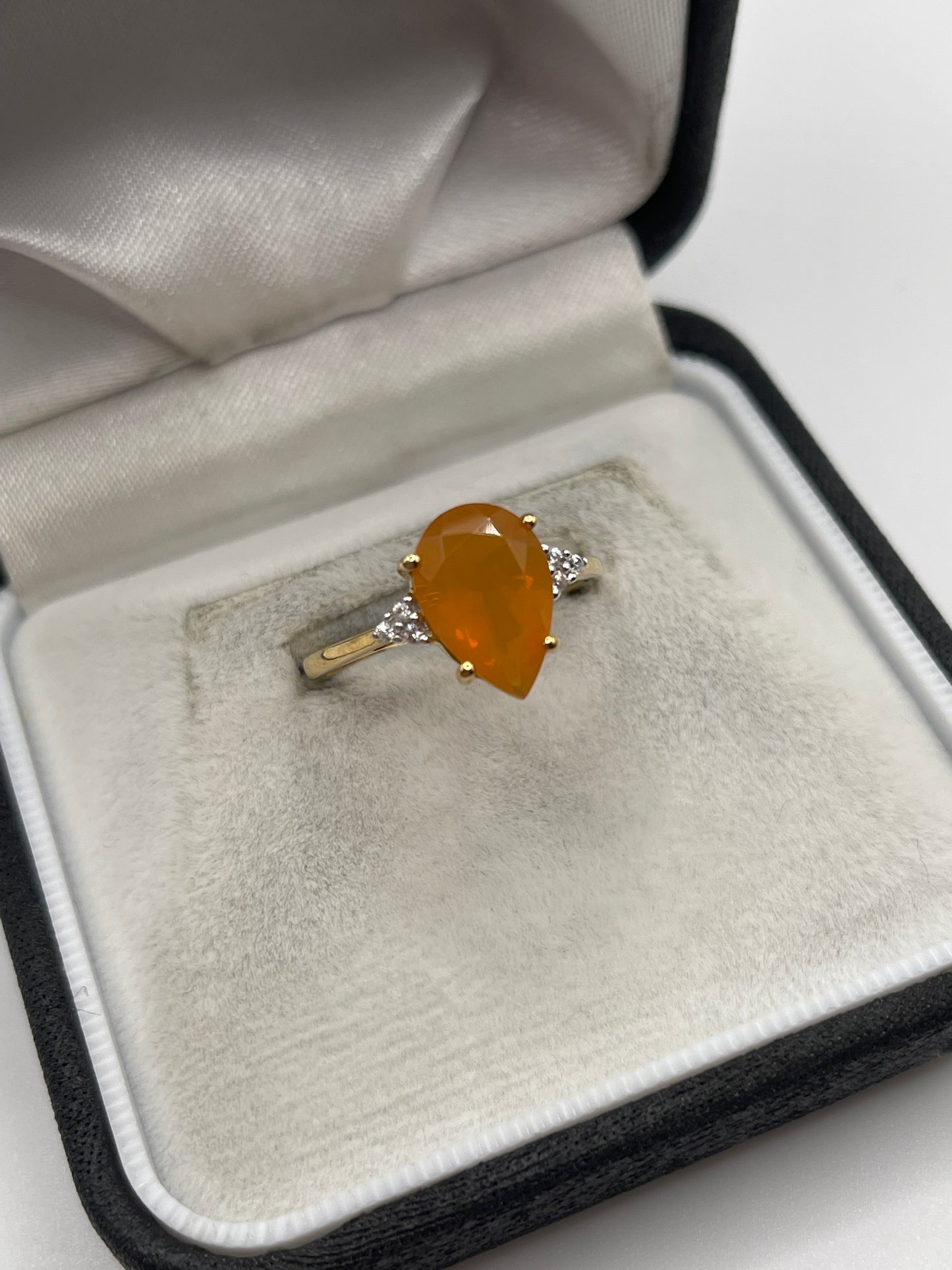 9ct gold opal and zircon ring
