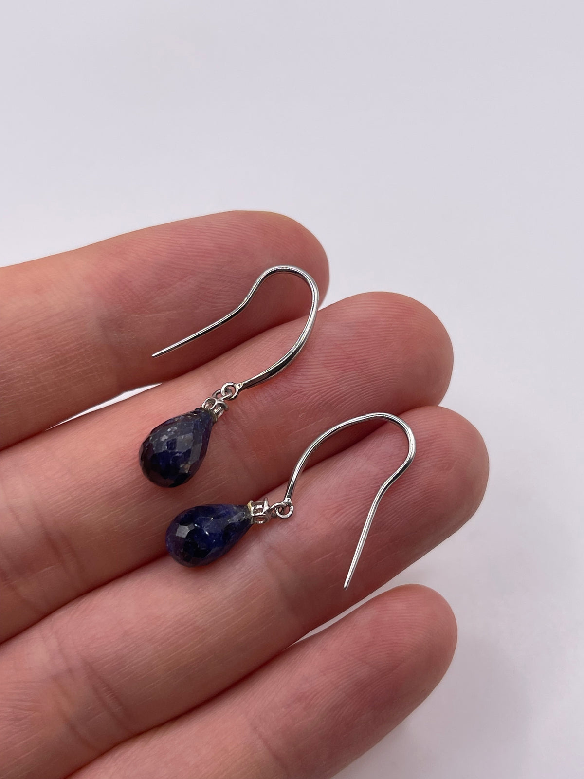 9ct white gold sapphire and diamond earrings